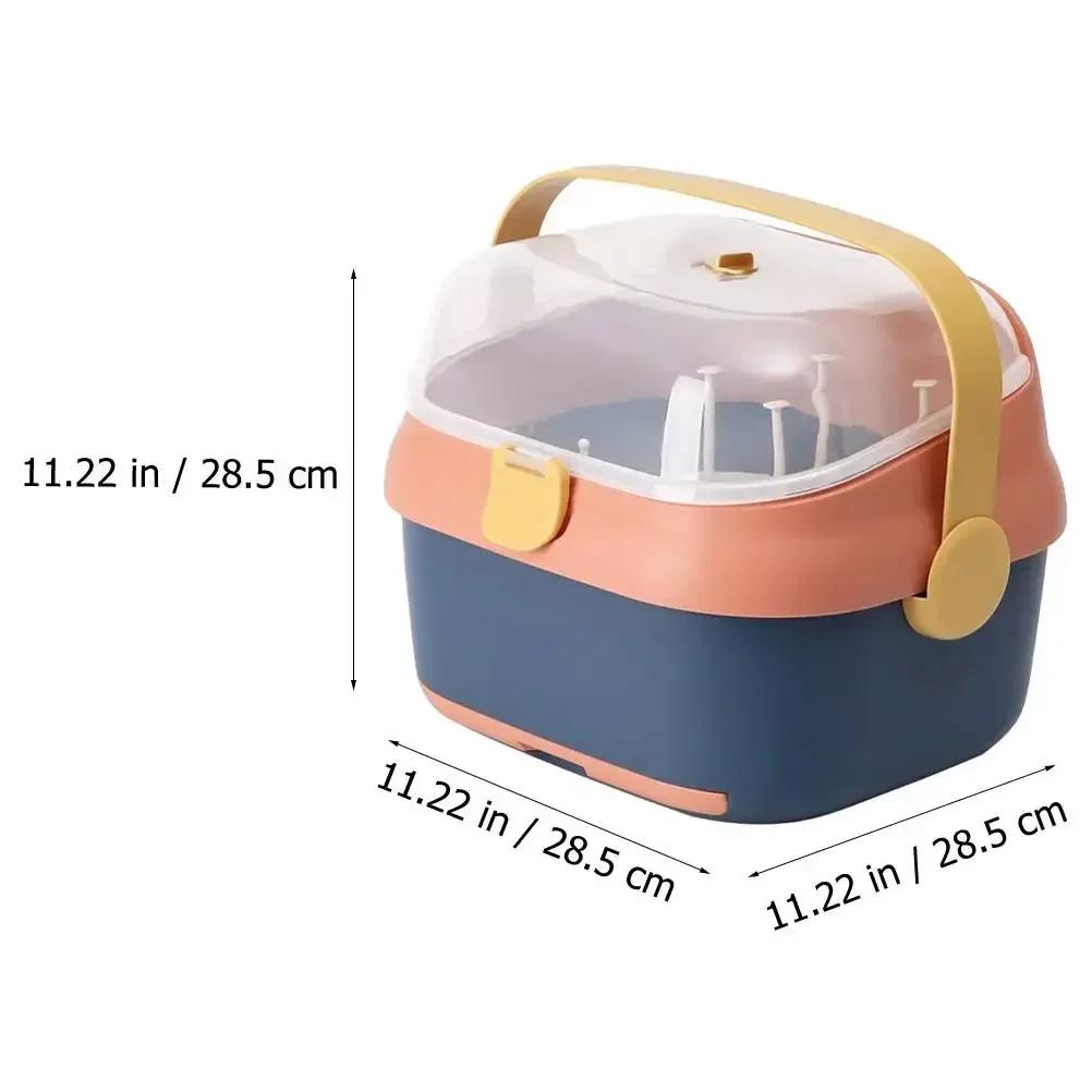 Bottle Drying Rack Holder for Pacifiers Toys Baby Tools Box Baby Bottles Drainer Portable Dust Proof Practical