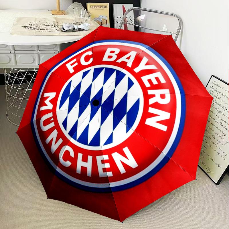 1PC Munich FC Crest Printed Umbrella Folding Umbrella, Automatic Umbrella 8-Frame for Travel, Camping Fan Gifts Christmas Gifts