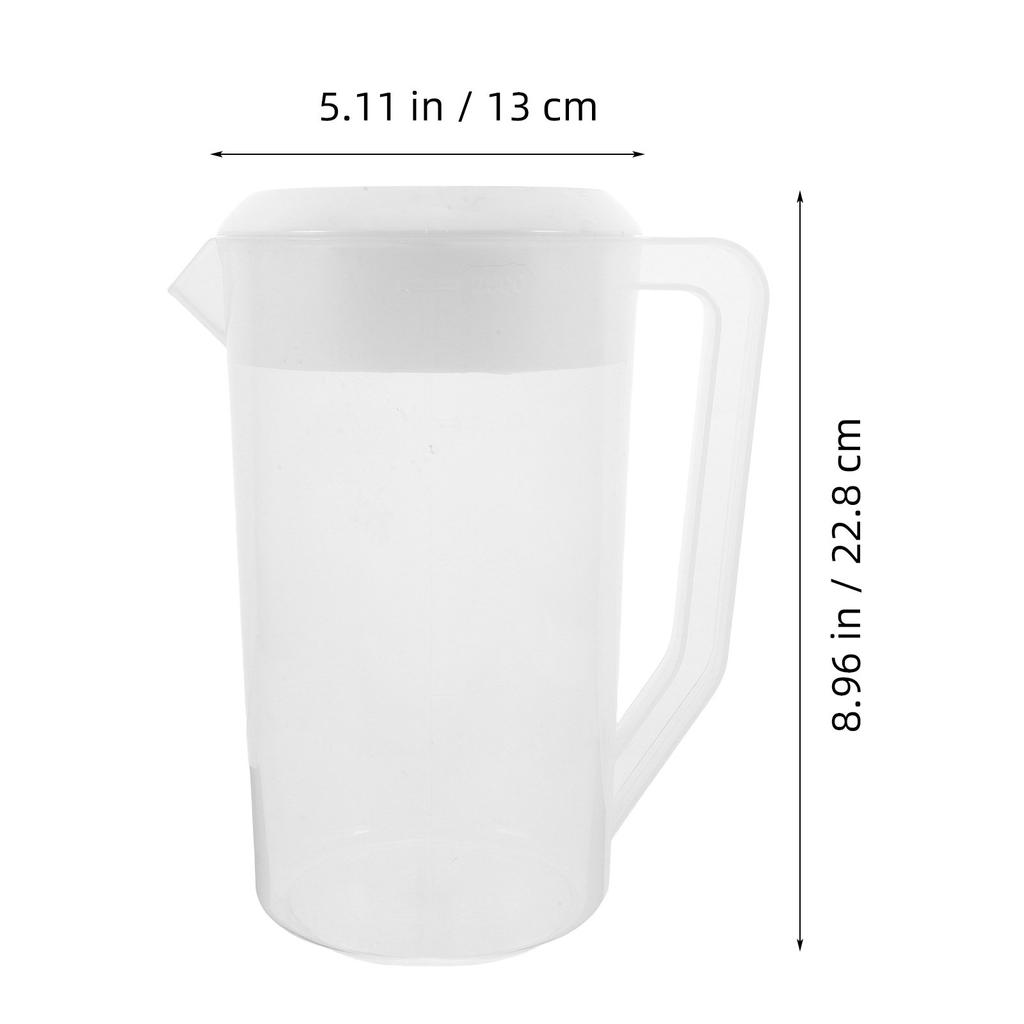 2500Ml Plastic Water Pitcher with Scale Lid Food Safe Cold Hot Beverage Jug for Juice Iced Tea Lemonade Milk Coffee Parties