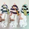 Ropa Nueva para Muñeca Blythe Suéter con Capucha de Rayas de Colores Cuello Redondo con Pantalones Deportivos de Pierna Ancha Bolso Cruzado para Conjunto Blyth ob24