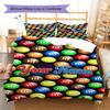 M&M's Bettwäsche mit individuellem Namensmuster, Steppbett-Set, Bettbezug, Kissenbezug, Heim-Geburtstagsgeschenk(1 Bettbezug + 2 Kissenbezüge, ohne Füllung)