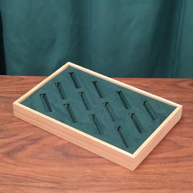 Fashion 12 Slots Bracelet Display Tray Wooden Ring Bangle Earrings Jewelry Storage Rack Holder Organizers Counter Showcase Props