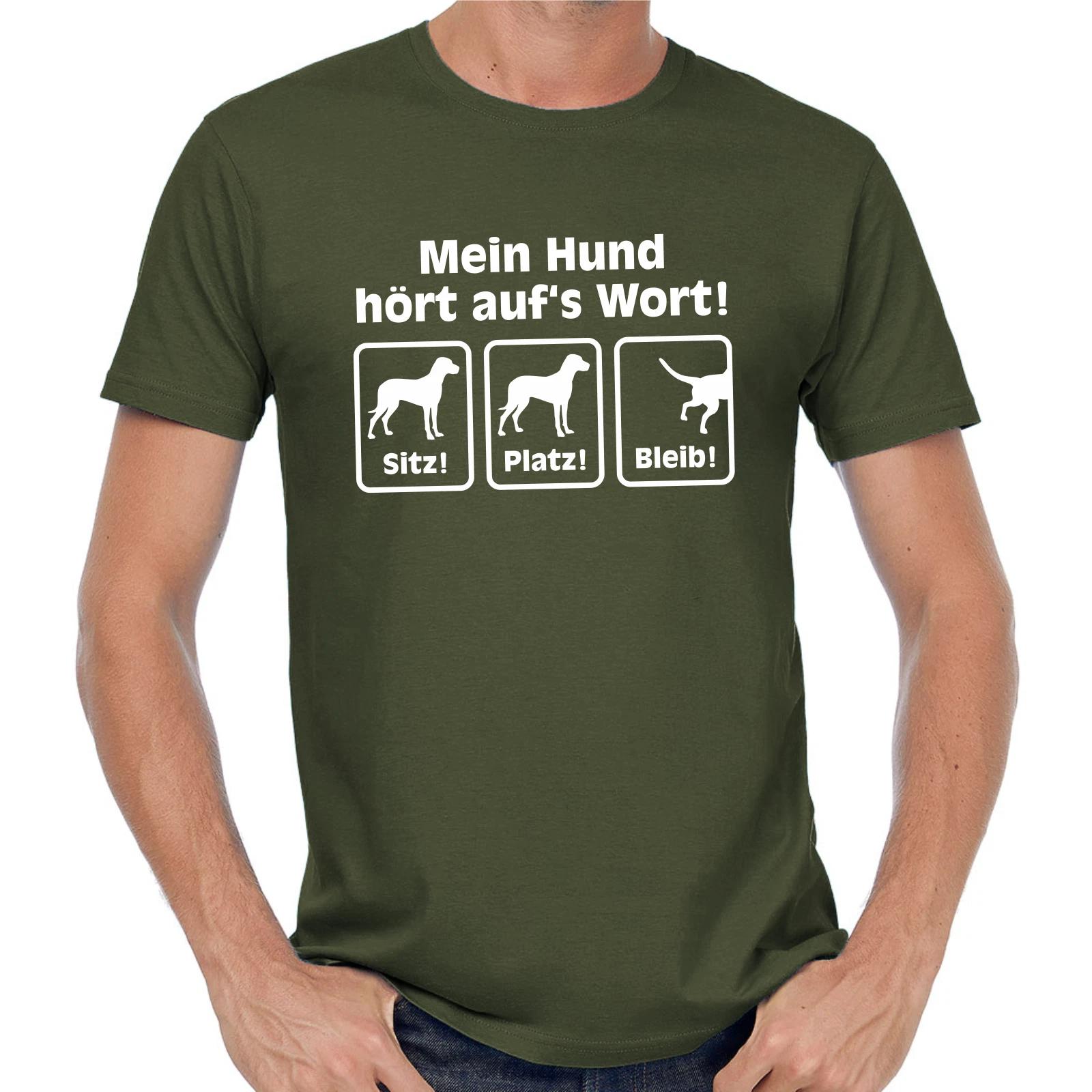 Men s and Women s T-shirts Mio Cane Hört Auf s Wort Sede Platz Bleib Comedy Detto Divertimento Divertente S