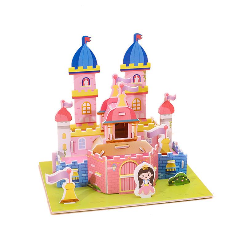 3D Castle Puzzle for Kids Parent-Child Interactive Educational Assembly Model Toy Gift for Boys Girls WL-013