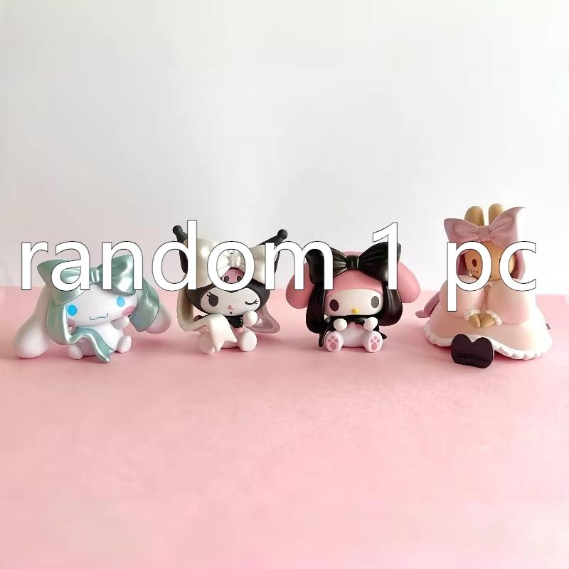 New Bowknot And Yoga Kuromi Cinnamoroll Blind Box Kawaii Mini Decorative Action Figure Trendy Toys Cute Girls Birthday Gift