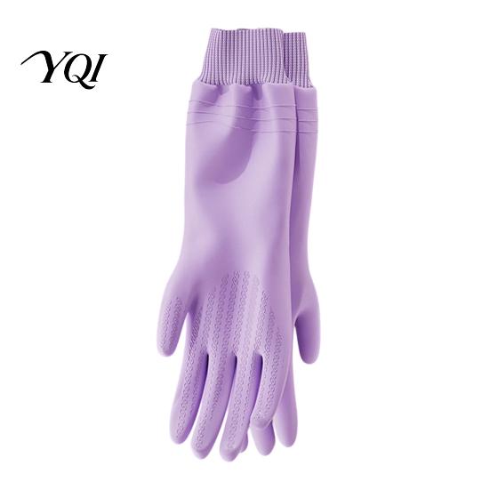 Rubber Dishwashing Gloves Fleece Lined for Housework, Waterproof PVC Cleaning Gloves, Anti-slip Thermal Kitchen Grip Warm Velvet Lining Laundry