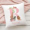 Personalized Pillow Case Initial with Name  Safari Animal  Pillow Cover Kids Bedroom Wild Party Decor Kids Birthday Shower Gift