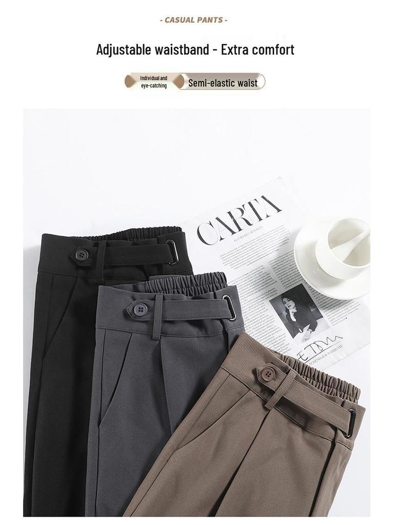 Women's Spring 2025 Straight Leg High Waist Casual Wide Leg Pants
