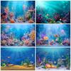 Newborn Baby Birthday Seabed Shark Fish Backdrop for Photography Sea Ocean Underwater World Party Decor Background Photo Studio