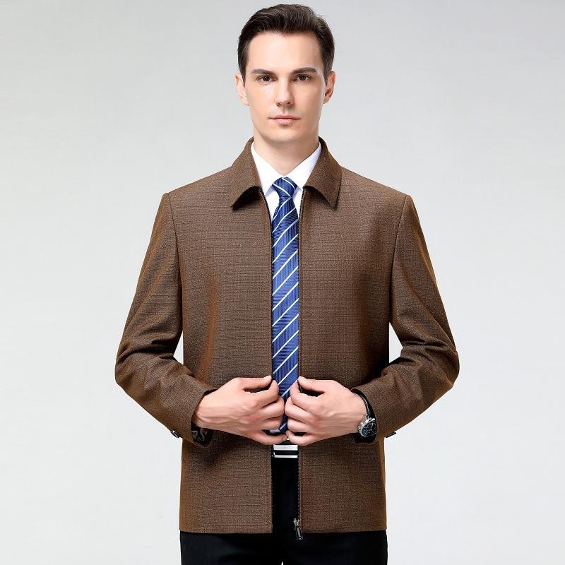 

Осенне-зимняя шерстяная куртка мужская деловая повседневная шерстяная куртка с лацканами для пап среднего возраста, топ на пуговицах без глажки 200