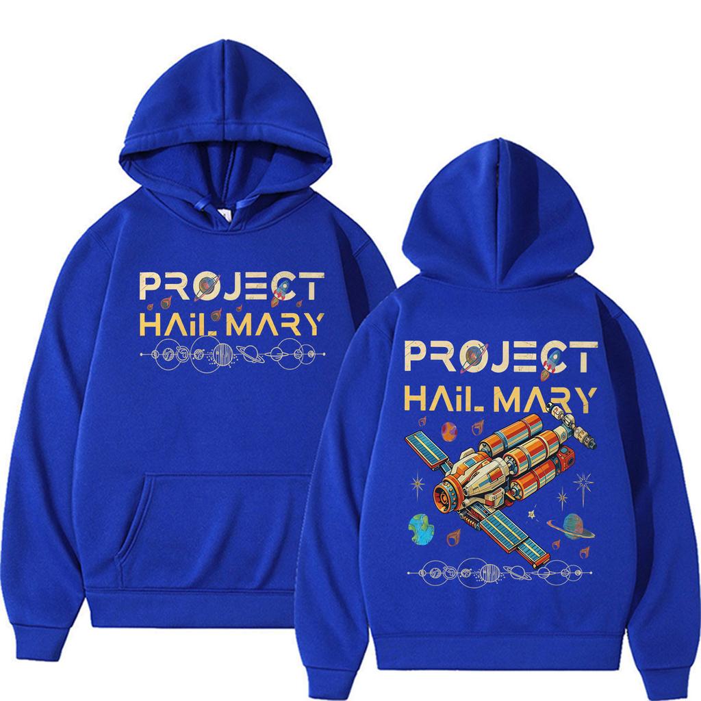 Project Hail Mary Hoodie Unisex Sci Fi Novel Space Vessel Graphic Pullover Sweatshirt Retro Cosmos Art Book Fan Men Women Casual Tops