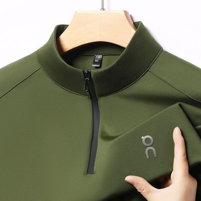 T-Shirt Half Zipper Stand-Up Collar Men'S Business Casual Long-Sleeved Premium Polo Shirt