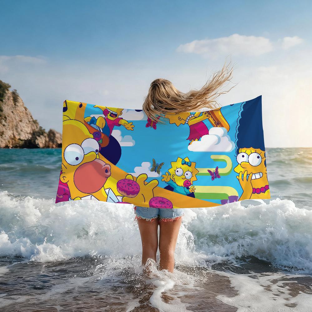 The S-simpsons Cartoon Towel Towels For Beaches Yoga Studios Gyms Hot Springs Swimming Pools And Picnics