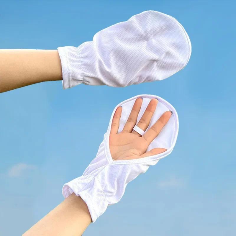 Driving Sun Protection Gloves Women's Outdoor Cycling UV Resistant Short Gloves Breathable Fabric Anti-slip Horseshoe Sleeves