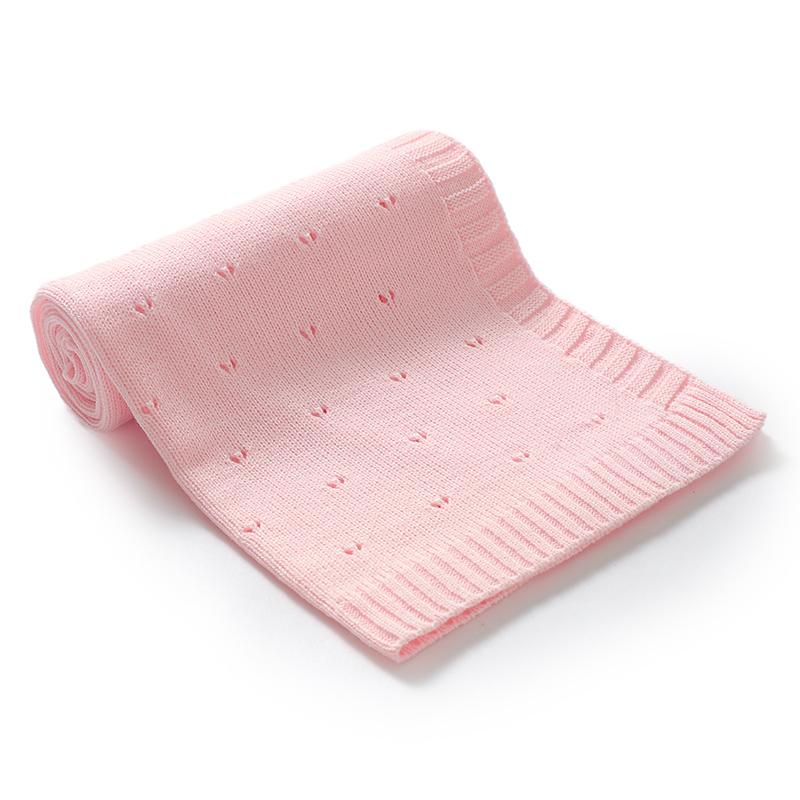 Manta para Bebé Recién Nacido Tejida Sólida para Cochecito Envoltorio para Arropar Súper Suave Cuadros Saco de Dormir Cálido Ropa de Cama para Niño Niña Colcha 90*70CM