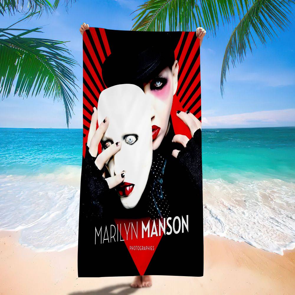 Asciugamano da Spiaggia in Microfibra di Marilyn Manson Assorbente Asciugatura Rapida Morbido per Yoga Nuoto Resort Alpinismo