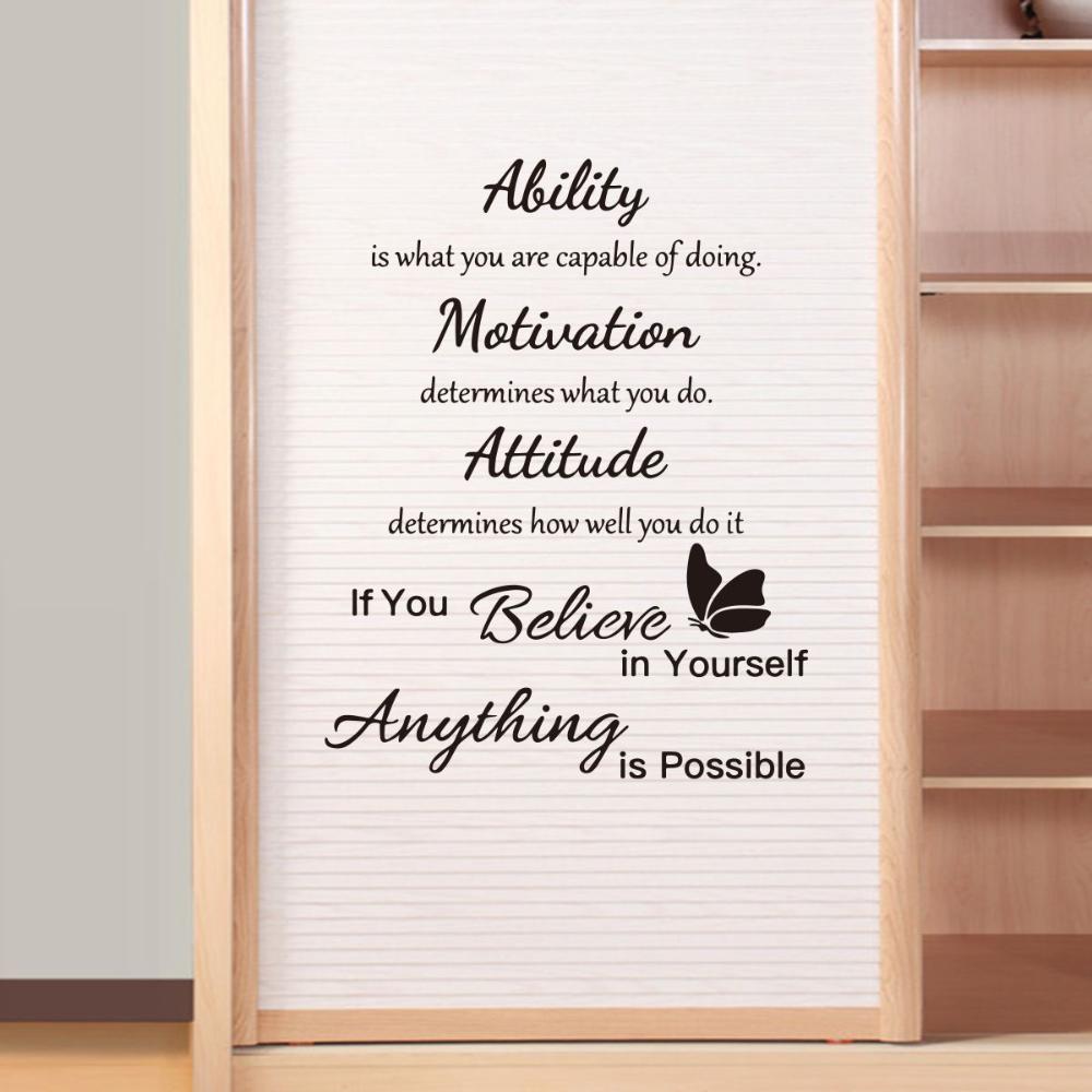 Room Wall Decor Wall Art Sticker Motivational Wall Decal Inspirational Quotes Modern Wall Decals