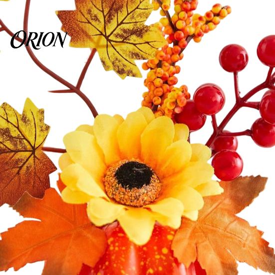 Retro-Stil Herbstdekoration Herbst Künstlicher Kürbis Tischmittelstück, Falsche Dekoration mit Sonnenblumen, für Schreibtisch Herbstlaub Beeren Thanksgiving,