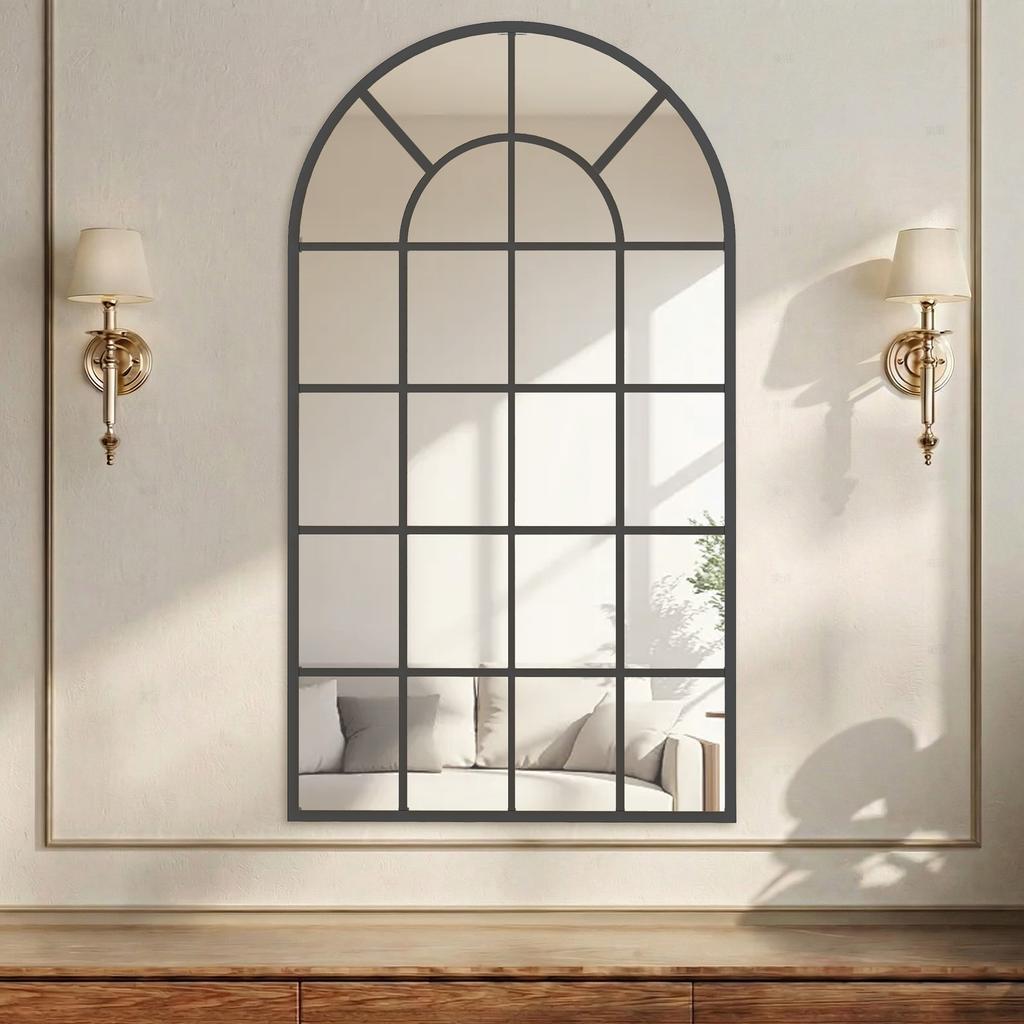 110 X 65 Cm Arched Decorative Wall Mirror For Bedroom Living Room Modern Window Bathroom Mirror For Home Decor