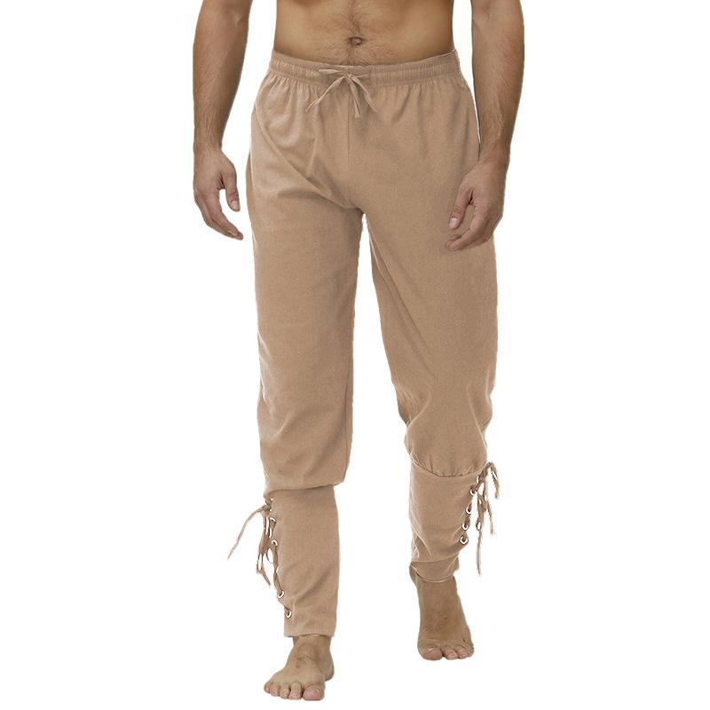 Men's Pirate Pant Viking Men Renaissance Medieval Pants Drawstring Shorts Halloween Adult Cosplay