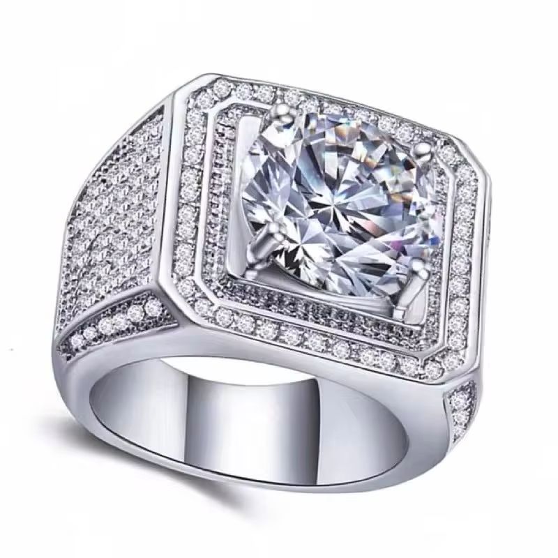 Discounted Platinum Ice Flower Ring for Women's Romantic Engagement Proposal Ring CZ Pinky Full Crystal Jewelry Ring Gifts 7-13