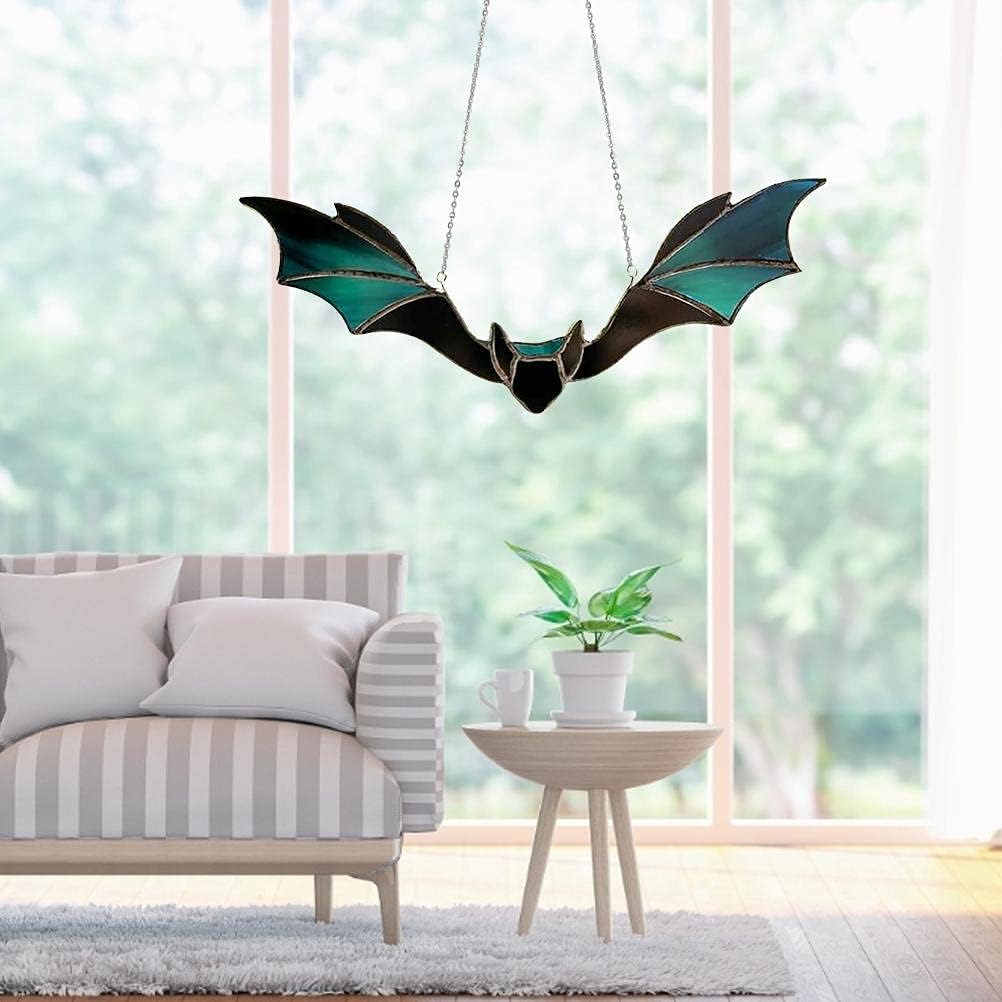 Window Panel Hanging Bat Sun Catcher for Window Wind Chimes for Hanging Wall Art Ornaments for Home Garden Decoration