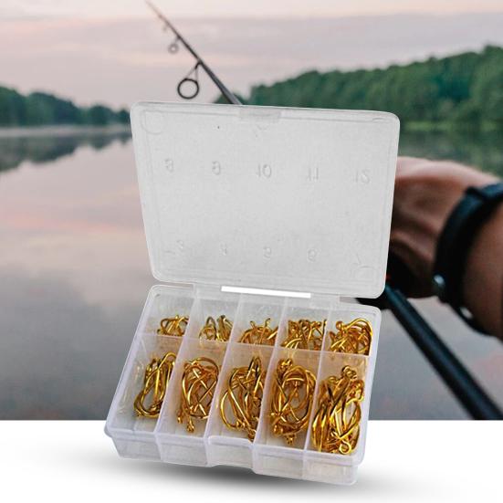 100Pcs Fishing Hook Strong Penetration High Strength Sharp Carbon Steel Assist Bait Hook