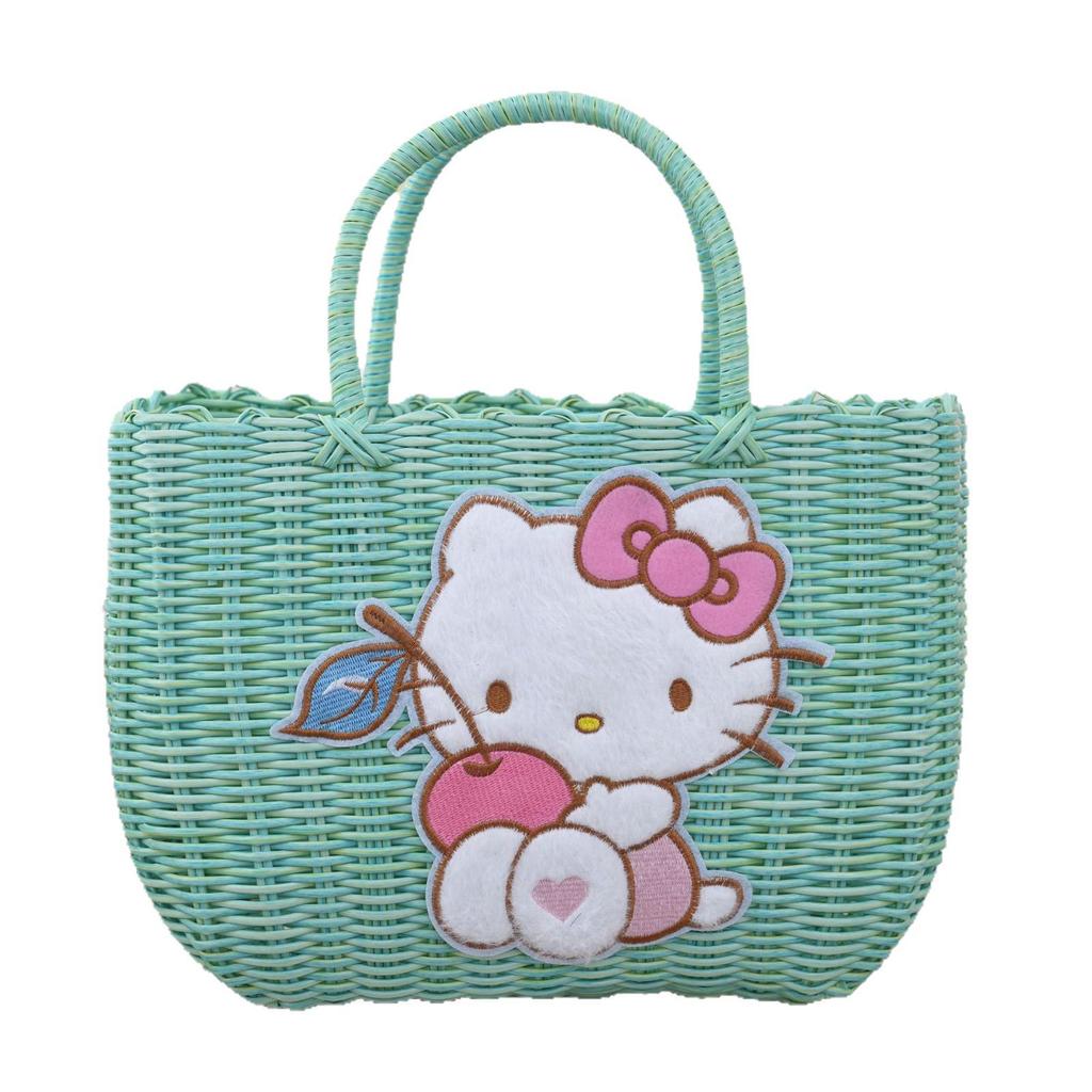 Pastoral Style Influencer Ladies Handbag: Imitation Rattan Woven Picnic & Shopping Basket Bag