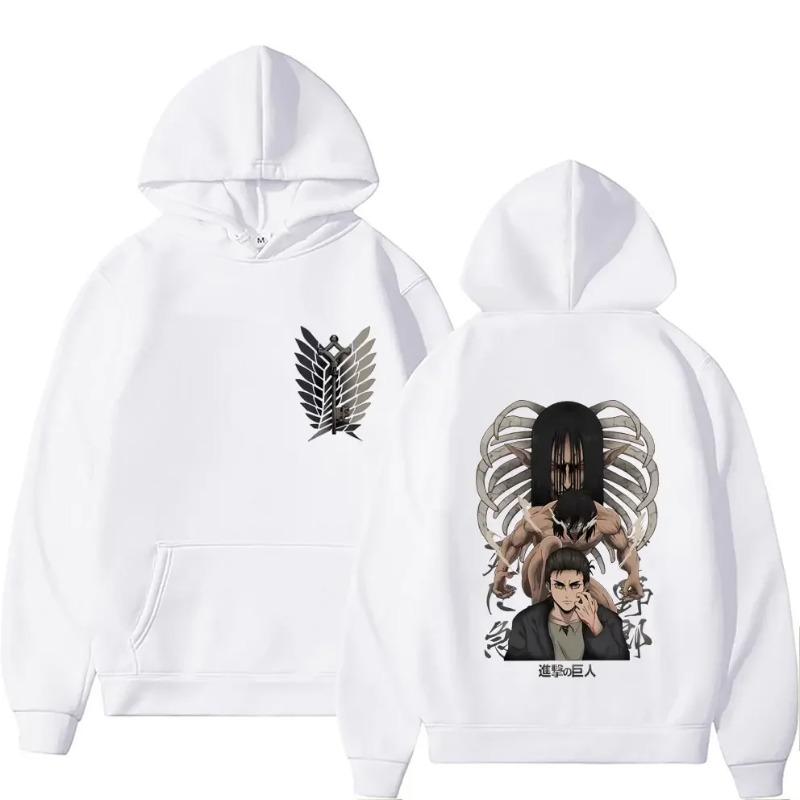 Yeager Eren Graphic Print Hooded Anime Attack On Titan Sweatshirt Hoodies Autumn Fleece Pullover Harajuku Streetwear