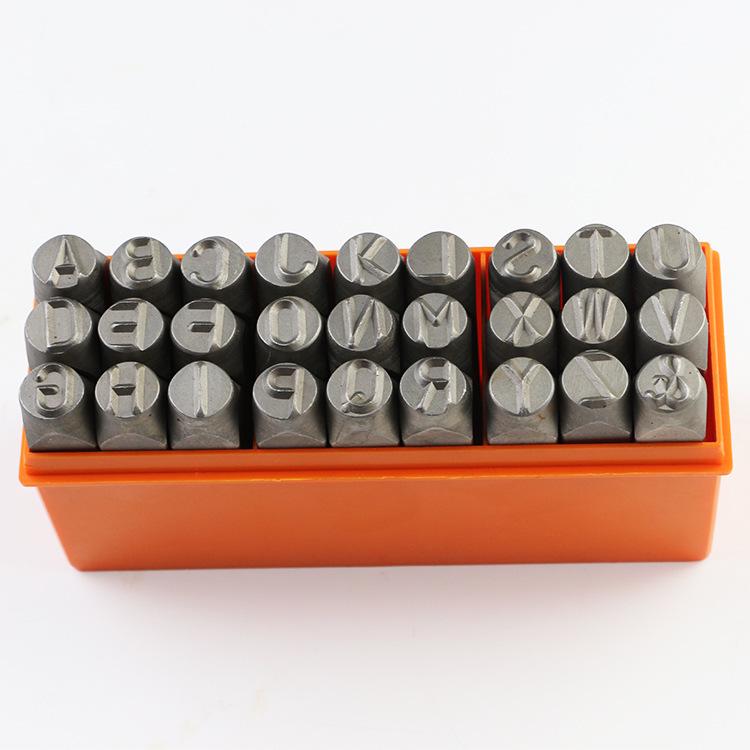 27-Piece Steel Letter and Number Punch Set for Leathercraft