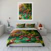 Tropical Flamingo Landscape Decoration Set Soft Comfortable Duvet Cover Bedding Set Included 1*Duvet Cover & 2*Pillowcasesgift