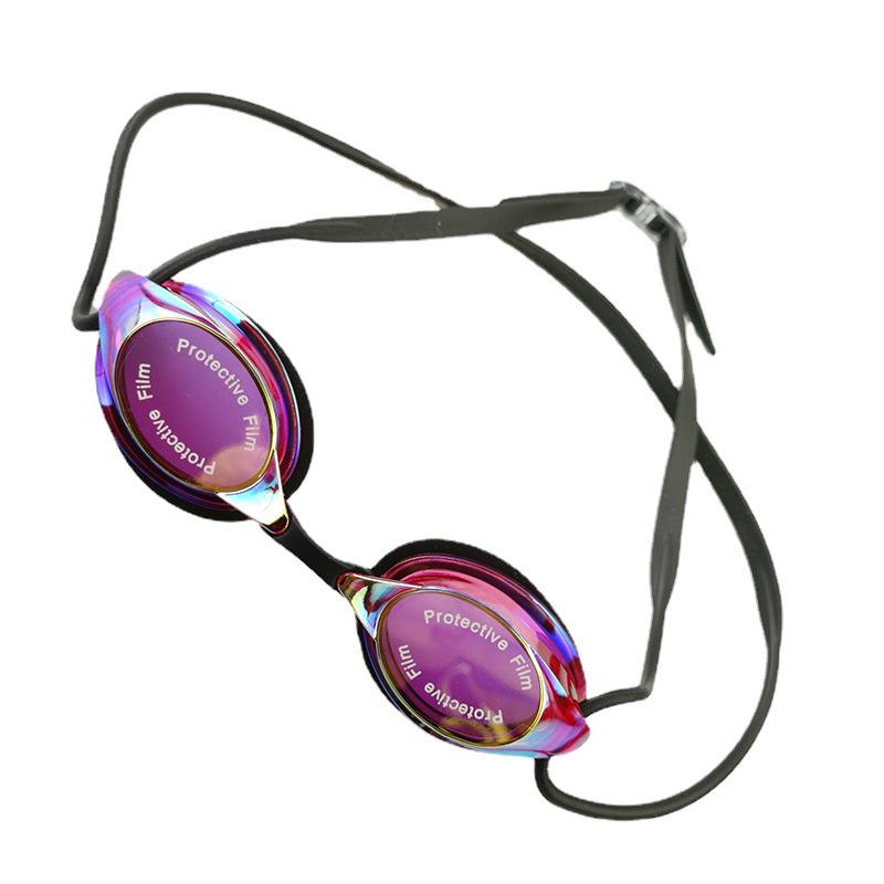 Silicone Small Frame Electroplated Waterproof Anti-Fog Swimming Goggles for Pool Competitions and Training