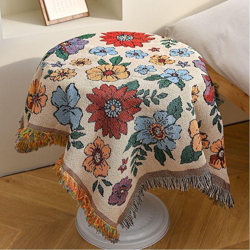 

Скатерть Журнальный столик Круглый стол Квадратный стол Дикий Обеденный стол Высококлассная Скатерть Скатерть Цветочный Сад Текущий Поток, Шелковое Покрывало, Скатерть 90*90cm