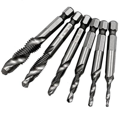 Multifunctional Hex Shank Spiral Tap and Drill Set for Electric Drills