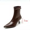 Fashion Pointed Toe Stiletto Short Boots for Women 2025 Autumn and Winter New Slim Boots Back Zipper French Chelsea Stretch Short Boots