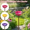 Bird Bath Metal Bee Water Feeder 60cm Pollinator Water Station Flower Shaped Bird Water Feeder for Outdoor Yard Garden Decor