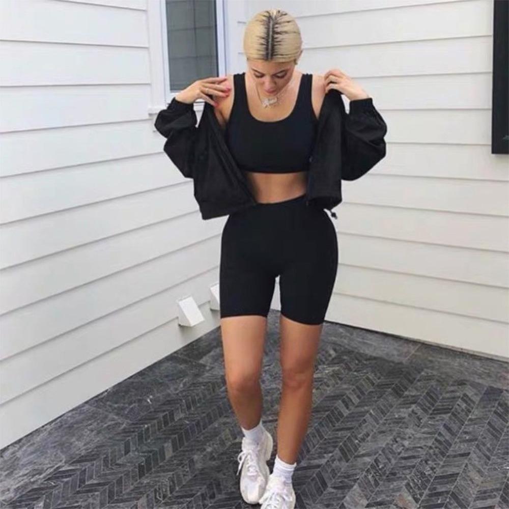 Pantaloncini da Donna Sottili Fitness Casual a Vita Alta Moda Estivi Slim Sportivi