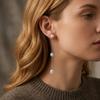 Cercei cu ciucuri de perle 2-în-1 detașabili, Studs cu picătură de 90 mm care încadrează fața, Argint Sterling S925, Cadou Bijuterii de Mireasă pentru Zi și Seară
