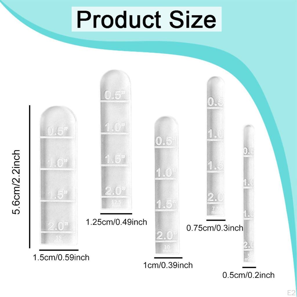 5x Clay Rulers Acrylic Portable Measurement Arch Guide Tool Pottery Measuring Set for