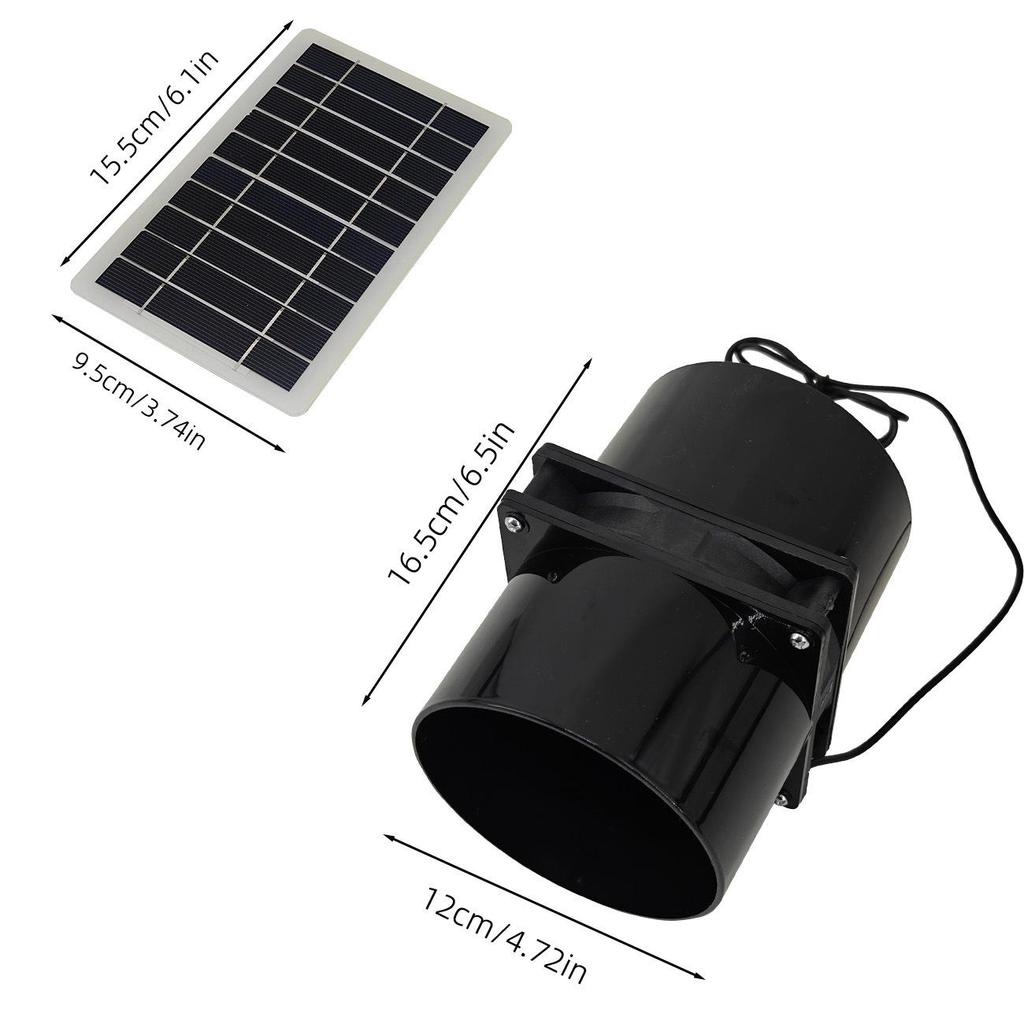 12V 10W Waterproof Dual Flange Solar Exhaust Fan for Camping & Greenhouses