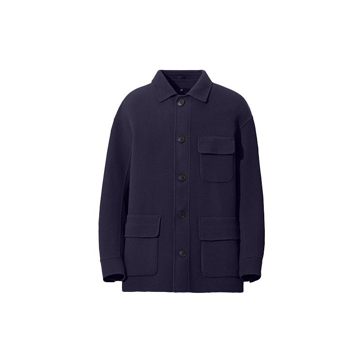 UNIQLO Wool Work Jacket Men Jackets Dark-Blue 436105-68