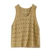 Spring/Summer Hollow Knitted Sweater Vest for Women Loose Casual Sleeveless Knitted Vest for Women