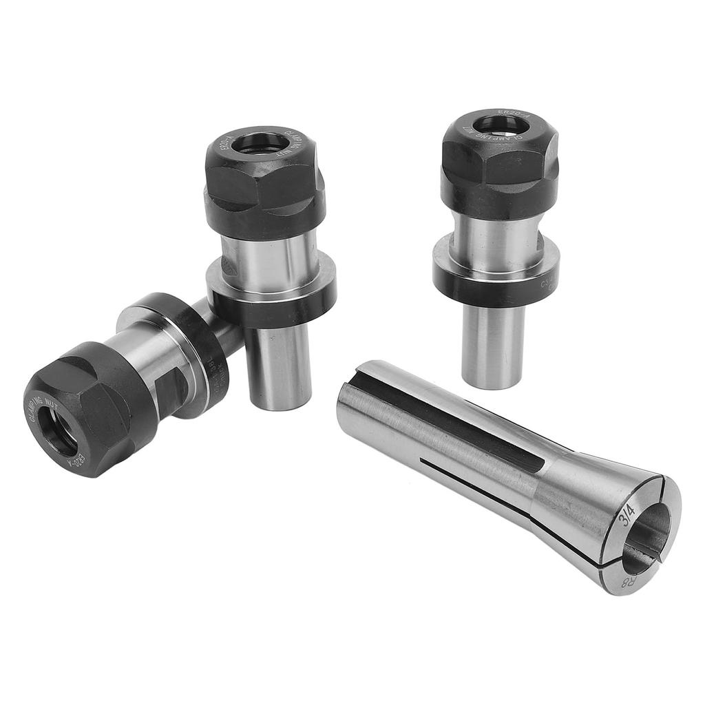 Collet Holder Chuck Set R8 3/4 Spring Collet and 3PCS Collet Chuck Extension Rod for Carving Machine
