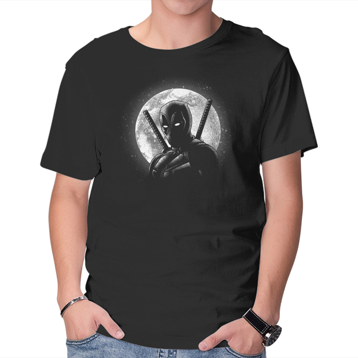 Unisex Crew Neck T-Shirt Moonlight Merc Graphic Short Sleeve Casual Tee L