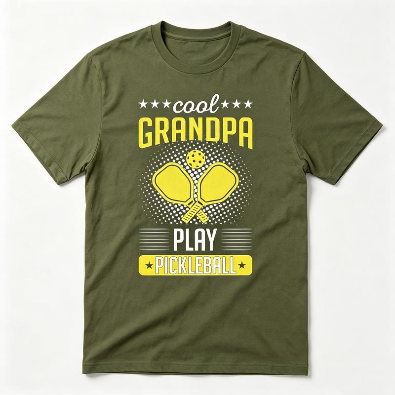 Cool Grandpa Play Pickleball Funny TShirt Gift for Player Unisex Casual Cotton Tee Streetwear Sport Lover Life Fun Unisex Short