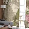 Vintage Alte Papier Gardinen für Wohnzimmer Transparent Tüll Fenster Behandlungen Schlafzimmer Küche Home Decor Schleier Vorhänge