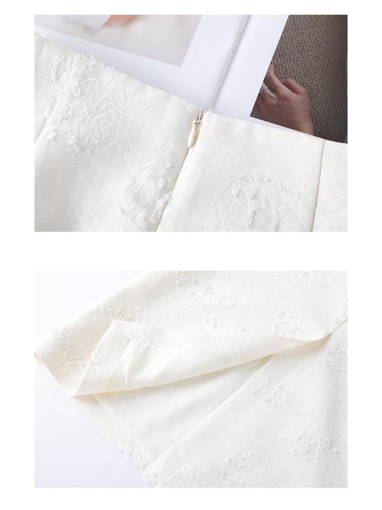 New 2026 Chinese Style Frog Button High-Waisted A-line Jacquard Skirt - Retro and Versatile for Women In Spring