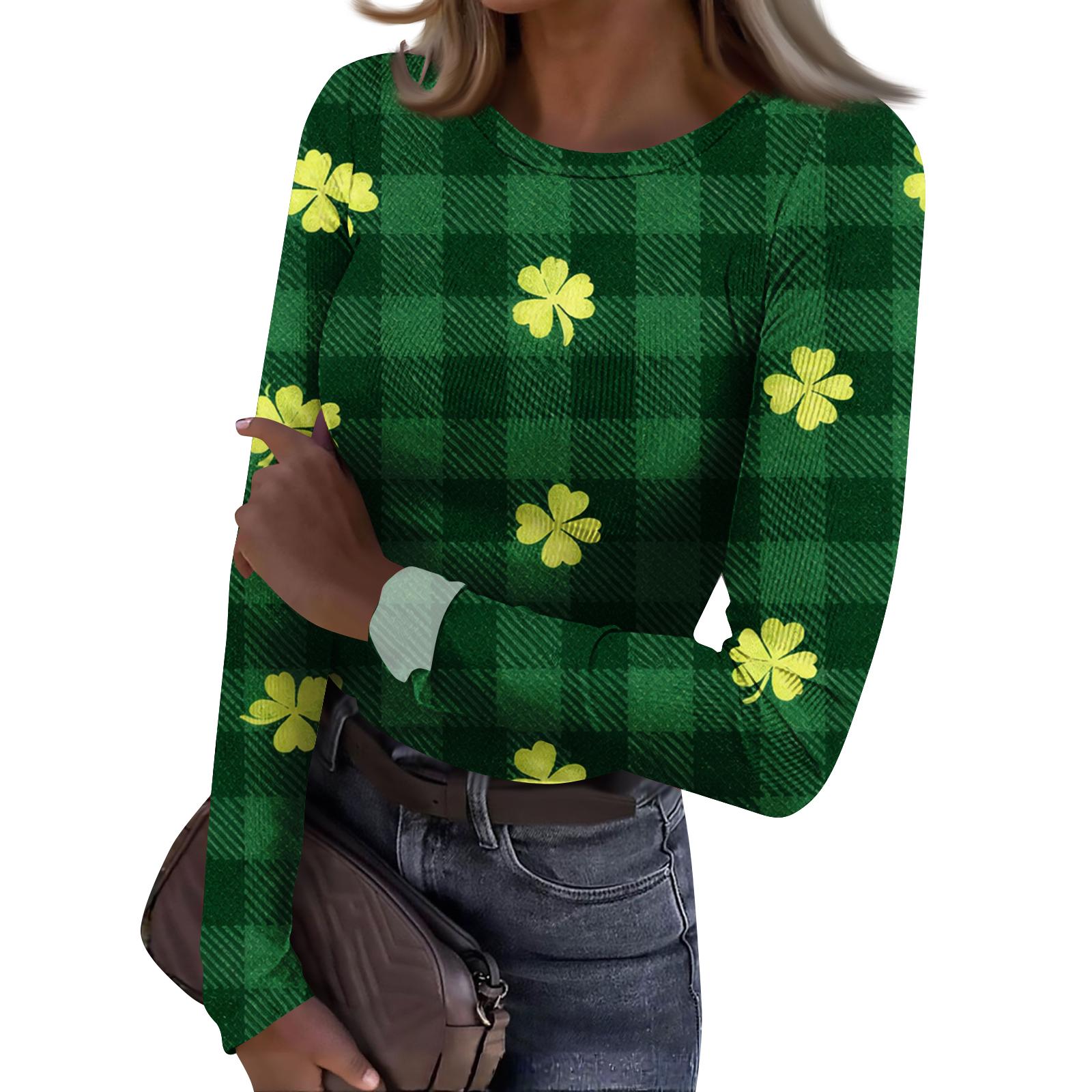 

Women s And Winter Slim T-shirt Fashion Casual Printing Round Neck Pullover Long Sleeve Top XL жовтий