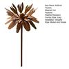 Rusty Outdoor Daisy Flower Metal Yard Stake, Rusted Iron Art Flower Garden Decoration, Weather-Resistant Garden Ornament for Lawn, Pathway, Patio, or