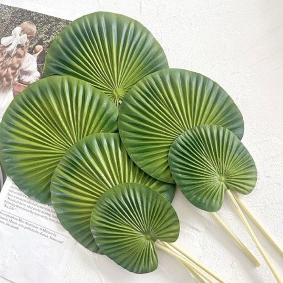 Artificial Leaf No-Maintenance Long-Lasting Freshness Realistic Fan-Shaped Leaves High-Simulation Texture Fake Tropical Leaves Home Decor